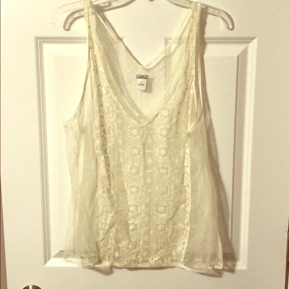 Mesh Swiss dot blouse